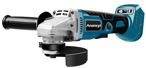 Akku Winkelschleifer für Ma-kita Akku 18V, bürstenlosem Motor, 125 mm Scheibendurchmesser, 3 Geschwindigkeit 10000 RPM, mit Quick-Fix-Nut (Ohne Schneidmesser, Akku und Ladegerät)