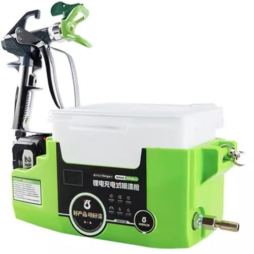 ylpddmm Pistola per Verniciare Muri 500W,1.7 Litri Pentola di Vernice a Pressione per Serbatoio di Vernice,Airless Spruzzatore di Vernice ad Aria 2175psi, per Interni ed Esterni Casa,Green