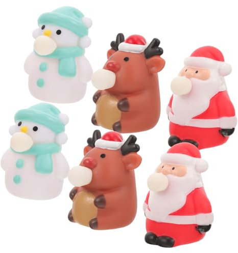 FELTECHELECTR 6stücke Teiliges Xmas Stress Relief Spielzeug Mit Dehnbaren Weihnachtsmann Schneemann Rentier Squeeze Figuren Weihnachtliche Handspielzeuge Als Weihnachts-mitgebsel Und Partyspaß