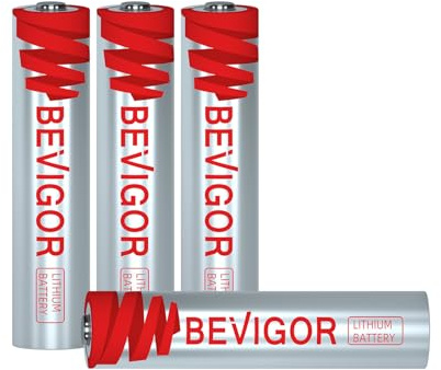 BEVIGOR AAA lithium batteries 4 pieces, 1.5V High Capacity AAA batteries, non-rechargeable batteries, suitable for torches, toys and other types of household appliances