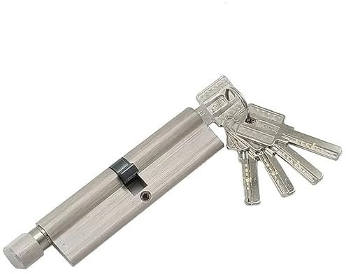 WANGSHAOWEI SchließZylinder Sicherheitstür-Mitten-Asymmetrie-Schließzylinder, mit Knopf, Kunststoff-Stahl-Aluminium-Legierung, Tür-Exzenterschlosskern Zylinderschloss(35x55T)