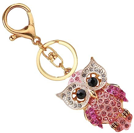 BESPORTBLE Eleganter Schlüsselanhänger Mit Eulen-design Und Glitzer Für Geschenke Zur Graduierung Stabiler Legierungs-schlüsselring Mit Funkelnden Rhinestones Für Schlüssel Oder Taschen