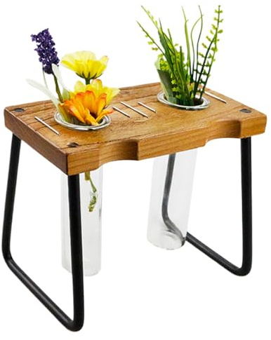 Generisch Pflanzenterrarium - Tisch-Terrarium Mit Holzständer - Gartendeko Pflanzgefäß Für Stecklinge Blumen Ableger Efeutute