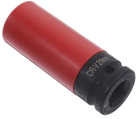 HOMSFOU Radmuttern Steckschlüssel 21mm 1/2-zoll Antrieb Hochfester Stahl Schlagschrauber Einsatz Mit Schutzring Für Auto Und Maschinenbau