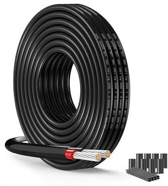 SCHDRA UL2464 24 AWG 2 Core Low Voltage Cable, 2x0.2mm², 26.25 ft | UL2464 low voltage cable with stranded tinned copper and flexible PVC for LED strips, automotive and 12V/24V projects