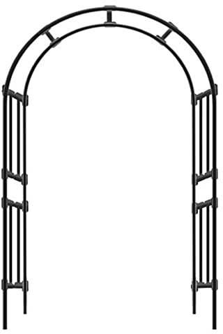 Arche de roses en métal noir pour plantes grimpantes – Pergola 120 cm – Décoration de jardin – Support d'arche pour fleurs et vignes – Fonction d'aménagement paysager extérieur