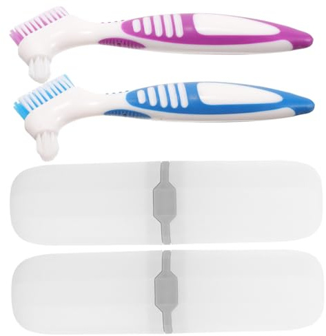 HONITANO 2 ensembles Set de Étuis Brosse à Dents Double Face Portables pour Appareils Dentaires Nettoyage Pratique Compact et pour Voyage et Soins Orals