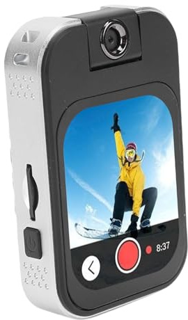 Bewinner sur la Caméra Usée du Corps, Caméra Portable avec Objectif Rotatif 48MP, écran Tactile de 2,02 Pouces, Lecteur MP4 MP4, Radio FM pour Enregistrer Les Activités Quotidiennes