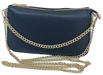 Generico - Sac à main et bandoulière en cuir véritable dollar - Fabriqué en Italie, Noir , m