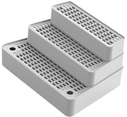 Fonowx Rampa para Arenero Automático para Gatos, Escalones para Arenero (para Gatos Pequeños Y Mayores), Gris Claro
