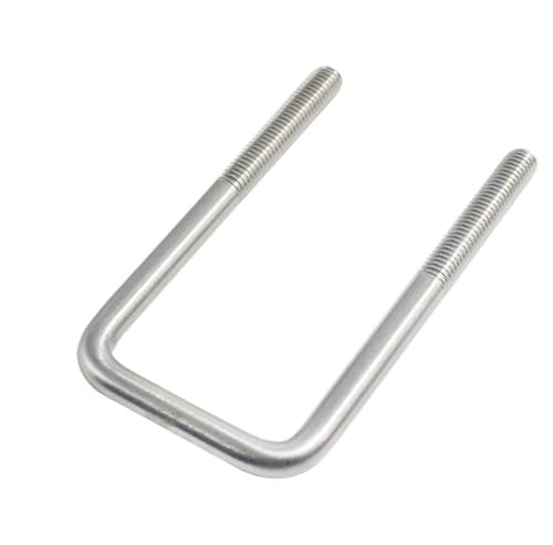 U Bolt Pernos en U cuadrados de acero inoxidable, pernos forma ángulo recto for fijar tuberías, 1 ud(M8x50x140mm)