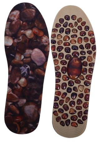Toyvian Foot Massage Insoles TPR Pebble Design for Decompression and Pain Relief, Non-Slip Reflexology Acupressure Insoles Suitable for Men and Women, (s