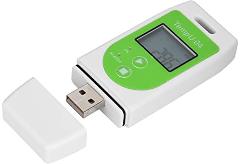 FTVOGUE Enregistreur de Données de Température USB, Moniteur de Thermomètre Réutilisable avec Rapports PDF CSV pour Réfrigérateur, Congélateur, Stockage des Aliments, Laboratoire Médical (TempU04)