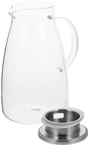NOLITOY Bollitore Elettrico Brocca in Vetro Borosilicato 2 Litri Filtro in Acciaio Inox per Tè e Bevande Fredde, Grande Capacità per Casa e Feste