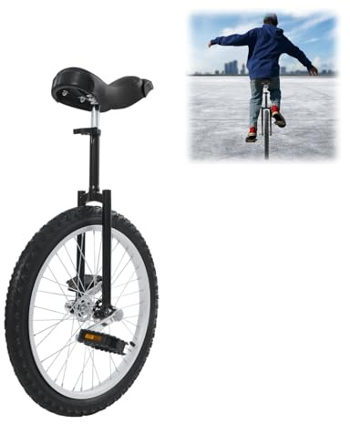 HUOMMGS Einrad 20 Zoll Gleichgewichtstrainingeinrad für 1,55–1,75m Kinder & Erwachsen Höhenverstellbar Einrad mit Ergonomischer Sattel Upgrade Einrads für Anfänger und Profis Unisex