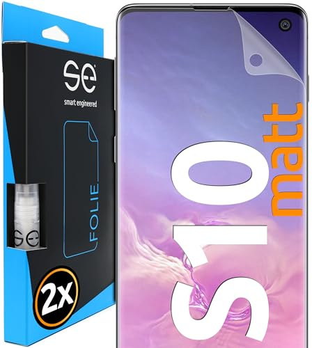 2x se® 3D SCHUTZFOLIE Entspiegelt für Samsung Galaxy S10,Anti-Staub, 100% Fingerabdruck & FaceID kompatibel, einfache blasenfreie Installation, Ultra-Klar, Stoß-Kratzfest, aus Deutschland