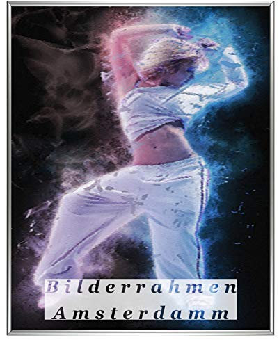 Homedecoration Amsterdam Cornice portafoto in plastica argento, 33,5 x 48,5 cm, con vetro sintetico da 1 mm, infrangibile e trasparente