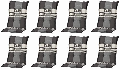 Madison Hochlehner Auflage F 331, Outdoor Grey, 120x50x8 cm, 8er Set