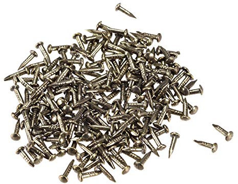 sourcing map 500 Stück Kleine Winzig Hardware Nägel Kohlenstoffstahl 1X6mm(DxL) für DIY Dekorative Holzkisten Zubehör Bronzeton