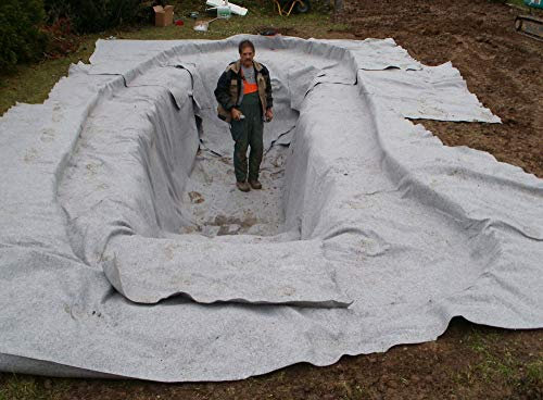 20 m² Teichvlies 1000g/m² Rolle 2 x 10 Meter Schutzvlies Folienschutz für Teichfolie Vlies