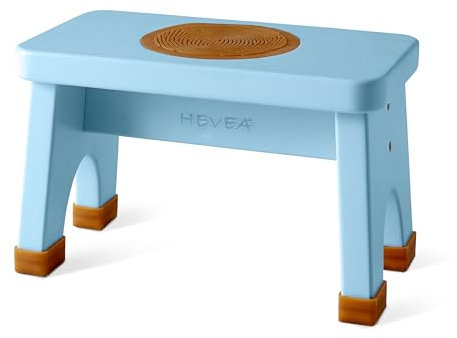 Hevea Vielseitiger Hocker Kinder aus Gummiholz: Dänisches Design, rutschfest & Einfach zu Montieren - Sicher & Stabil für Alltägliche Bedürfnisse - Sitzen, Stehen & Erreichen (Blau)