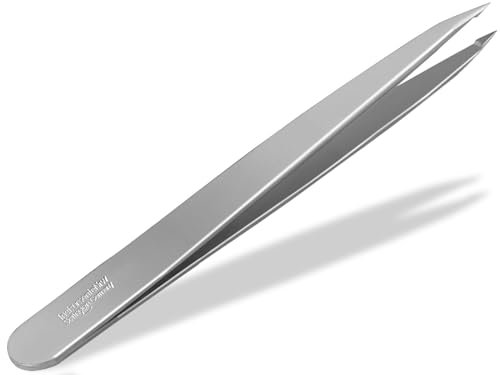 Zupfpinzette Pinzette aus Solingen Haarzupfpinzette Made in Germany Augenbrauenpinzette aus Rostfreiem Edelstahl für die Gesichtspflege zum Zupfen von kleinen Härchen für Damen und Herren (Spitz)