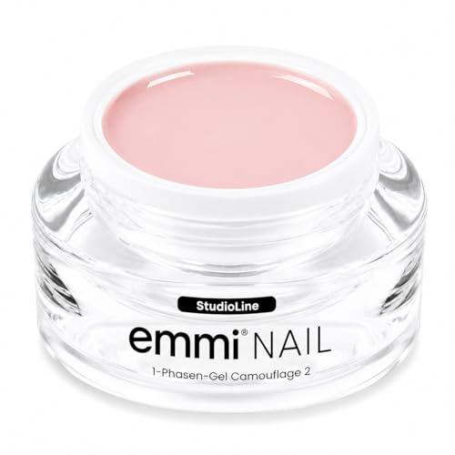 Emmi-Nail Studioline 1-Phasen-Gel Camouflage -2-15ml – LED UV All-In-One Gel – Grundierung, Aufbau & Versiegelung – Mittelviskos, selbstglättend & stark deckend – Perfekt für Gelmodellage, vegan