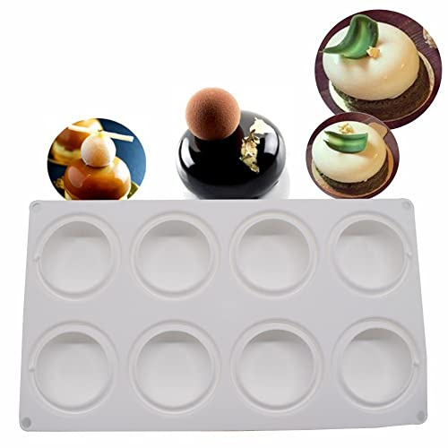 mostsom Molde redondo de silicona Oreo para galletas, chocolate, molde de silicona antiadherente de grado alimenticio para galletas, oreos, dulces, jabón, cupcakes, pudín, gelatina (semicírculo A)