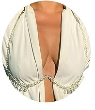 Bohemia Perle Brust Körperkette Sommer Strand Harness BH Kette Halskette Sexy Bikini Perlen Unterwäsche Körperkette Festival Rave Körperkette Perle Taille Körperschmuck für Frauen, Alloy, Alloy