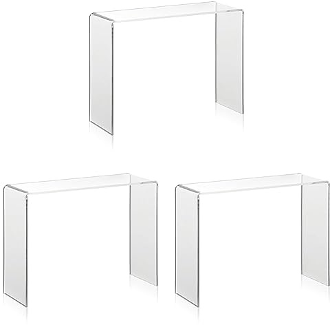 Warenträger als Deko-Brücke/Schuh-Display aus original PLEXIGLAS® (20x7x15cm) Präsentationsdisplay/Verkaufsständer aus Acrylglas (Packung mit 3)
