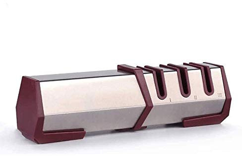 CAFFIA Kitchen Knife Sharpener, 3-Stage Chef Knife Sharpener Restore Dull Knife for A Sharp Edge, Safely, and Easy to Use for Kitchen, Camping & Hiking