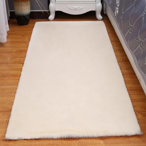 ZWPILY Hochflor Teppich, Einfarbig, Flauschiger Langflor Teppich, Shaggy Flokati, Rechteckig, Pflegeleicht, Wohnzimmerteppich - Fellteppich - Modern Kunstfell Carpet Für Schlafzimmer,Beige,200x250 cm