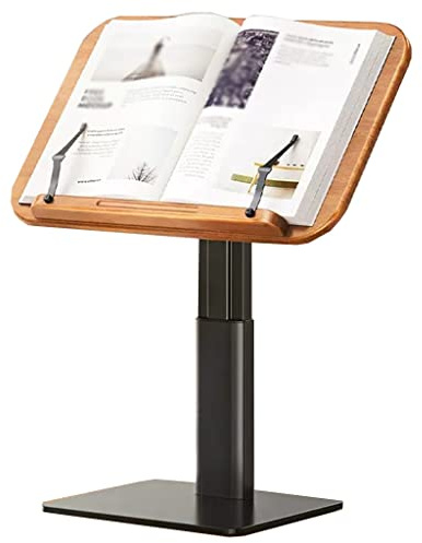 Buchständer höhenverstellbar, aufrechter Kochbuchhalter aus Holz, freihändig, Buchhalter, Ständer, Schreibtisch, verstellbare Lesehöhe und Winkel, Buchstütze mit Seite