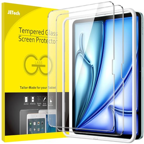 JETech Schutzfolie für iPad Air 11 M4/M3/M2, 2 Stück | Für 2026/2025/2024 Modell, 9H Gehärtetes Glas Displayschutz, HD Klar, Kratzschutz, Einfache Installationshilfe