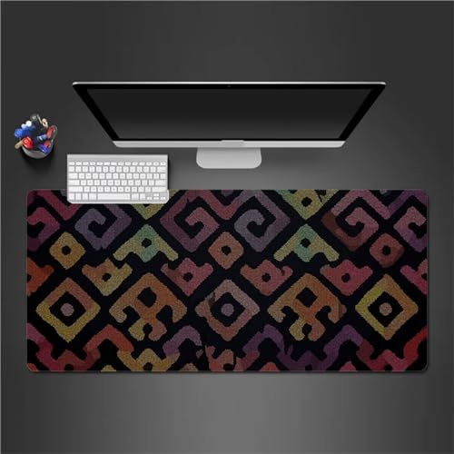 QiHon Gaming Mauspad XXL Abstrakte Kunst Großes Mauspad Schreibtischauflage mit Vernähte Kanten Einer speziellen Oberfläche verbessert Geschwindigkeit und Präzision 1200x600x3mm