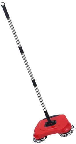 Barredora Limpiadora De Empuje Manual - Escoba Barredora Giratoria De Piso Multifunción 3 En 1 | Barredora De Alfombras Ajustable Con Mango Largo | Escoba Aspiradora No Eléctrica Para Limpiar Pelos