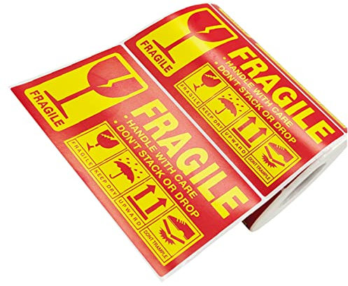 SHINEOFI Fragile Warning Stickers Handle Care Sticker Shipping Fragile Label for Moving and Packing Needs