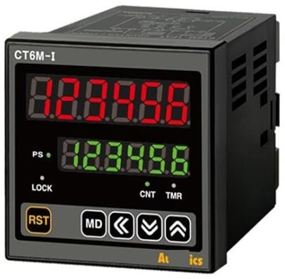 NURII Compteur/minuterie CT6M-I2T, L72xH72mm, 6 Chiffres, LED, 24VAC~ 50/60Hz, 24-48VDC