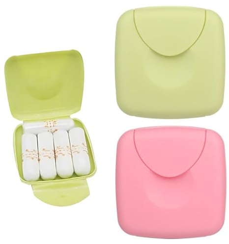 UYVPAER 2 Pièces Boîte De Rangement Portable pour Femme, Boîte À Tampons, Boîte À Tampons, Boîte À Tampons pour Les Déplacements, pour Tampons Sanitaires