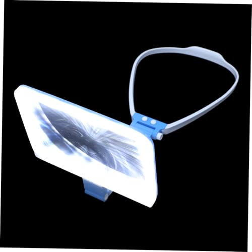 Warmhm Schreibtischlampenlupe Leselupe mit Licht Halslupe Nählupe vergrößerungsglas buchlampe lupenbrille schminkspiegel vergrößernde Lesebrille ganzseitige Lupe zum Lesen Plastik Blue