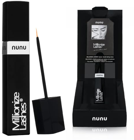 Millionize Lashes Wimpernserum & Augenbrauenserum 2in1 Lash Serum by Nunu | Bewährt in Kosmetikstudios & Parfümerien seit über 10 Jahren. Made in Germany. Eyelash Serum & Brow Serum