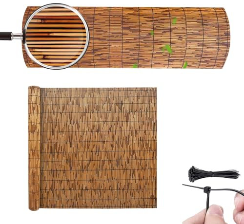 Sichtschutz Für Den Balkon – Schilfzaun Für Den Garten – Schilfrohrmatte Als Heimdekoration – Sichtschutzzaun Aus Bambus Für Garten/Balkon/Wohnung, Für Privatsphäre Und Atmosphäre(120x500cm(3.9x16.4FT