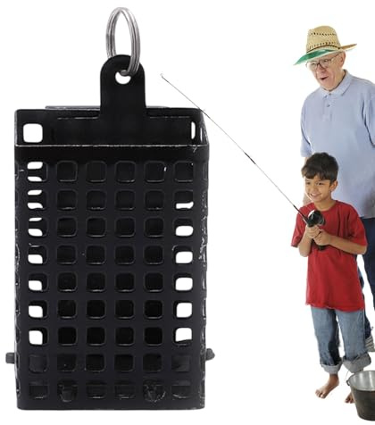 Fyrkantig fiskebait järnbur, fyrkantig fiskeri Tackle Feeder Cage, fiskfälla, metallbetesfälla – beteskastaranordning, karpbur, fiskehållare för olika fiskepellets