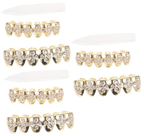 FRCOLOR Metall Zahn Grills Zähne Top Grill Caps Hip Hop Party Zubehör Für Cosplay Halloween Konzerte Clubs Und Fotografie