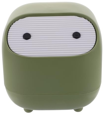 VILLFUL Poubelle de Bureau Pratique à Pression Couvercle en Abs Réutilisable Cuisine et Salle de Bain, Petite Corbeille à Déchets Fonctionnelle et Compacte