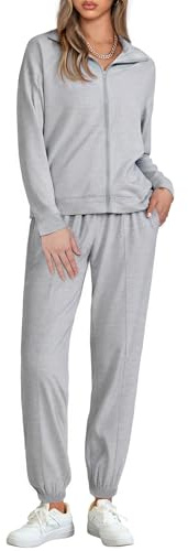 Terecey Conjunto Chándal Mujer 2 Piezas Conjunto Deportivo para Mujer Chaqueta con Cremallera y Pantalones Deportivos Completo Chándal