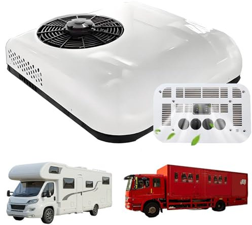 dosiwlatever Climatiseur de Toit pour Camping-Car 2200 W, 24 V, 12 V, 48 V, 60 V, 72 V, avec Affichage de la température, pour Camping-Cars, camions, Camping-Cars, engins de Chantier, etc.,White24V