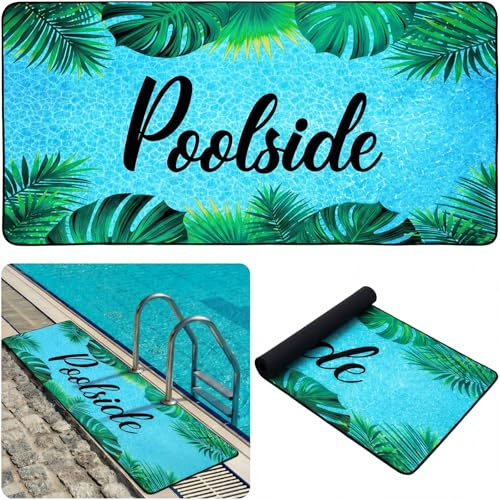 Tinideya Poolside Non Slip Mat Walk Pool Mats for Floor Outdoor Rubber Mats with Drainage Outdoor and Indoor Dock Safety Pool Mat (24 X 68)