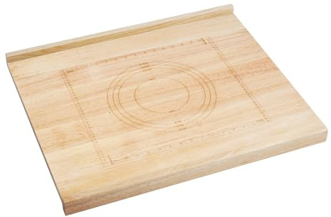 Goumthe Schneidebrett Holz Groß, Holzbrett Küche Arbeitsplatte Backbrett Holz Groß mit Maßband und Anschlagkante Holzschneidebrett, Nudelbrett, Küchenbretter,Servierbretter, Brotbrett,61x51x4cm