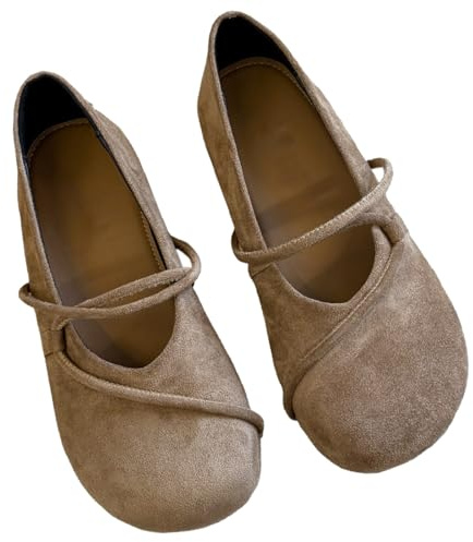 Mary Jane Ballerines plates orthopédiques en daim à bout rond pour femme
